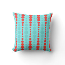 Rétro coussin extérieur de points de rouge et de