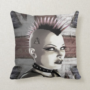 Rétro coussin punk britannique de mode