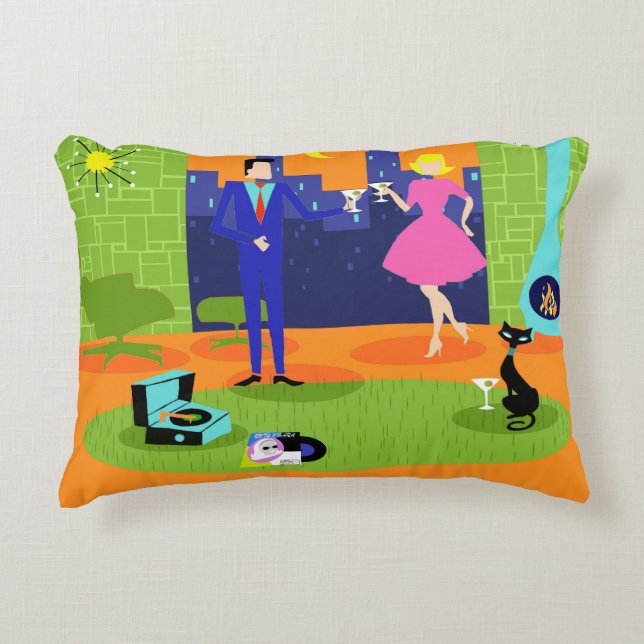 Rétro coussin romantique d'accent de couples de (Devant)