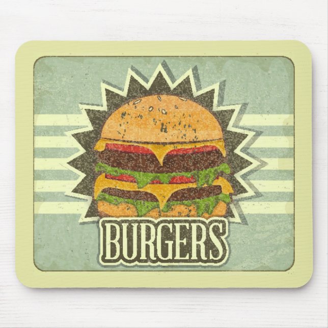 Retro Cover For Fast Food Menu Mouse Pad (Front)