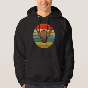 Retro Cow Bull Farm Animal Hoodie