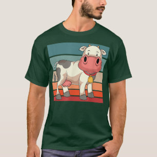 Retro Cow Lover Farmer Farm Animal Cute Cow T-Shirt