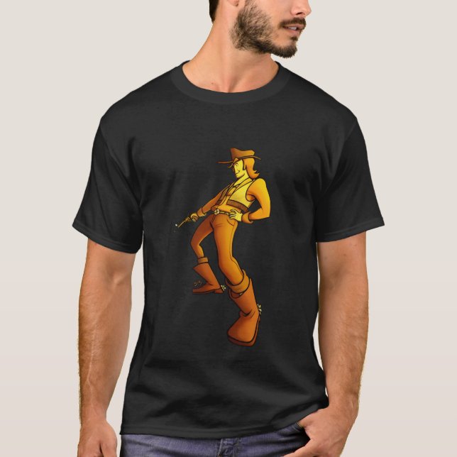 Retro Cowboy Gunslinger  T-Shirt (Front)