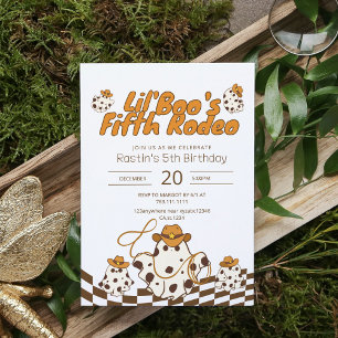 Retro Cowboy Halloween Chequered Pattern Birthday  Invitation