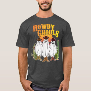 Retro Cowboy Howdy Ghouls Western Halloween Fall G T-Shirt