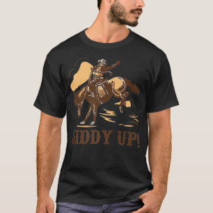 Retro Cowboy Rodeo Giddy Up Hold Your Horses Weste T-Shirt