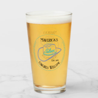 Retro Cowboy Saloon Drinkware Pint Beer Glass