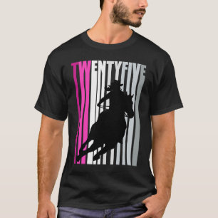 Retro Cowgirl Birthday 25th Rodeo Horse Queen Barr T-Shirt