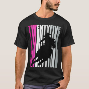 Retro Cowgirl Birthday 25th Rodeo Horse Queen Barr T-Shirt