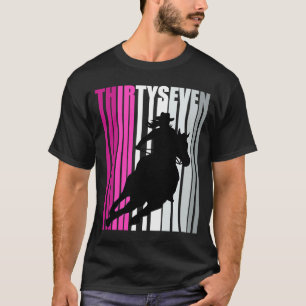 Retro Cowgirl Birthday 37th Rodeo Horse Queen Barr T-Shirt