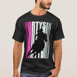 Retro Cowgirl Birthday 46th Rodeo Horse Queen Barr T-Shirt