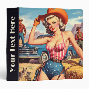 Retro Cowgirl Pin Up Binder