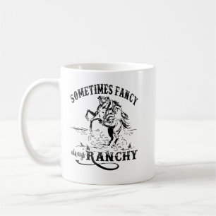 Retro Cowgirl Sometimes Fancy Always Ranchy Horse Coffee Mug