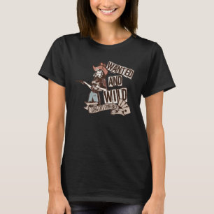 Retro Cowgirl Wanted And Wild Rodeo Mom Western Co T-Shirt