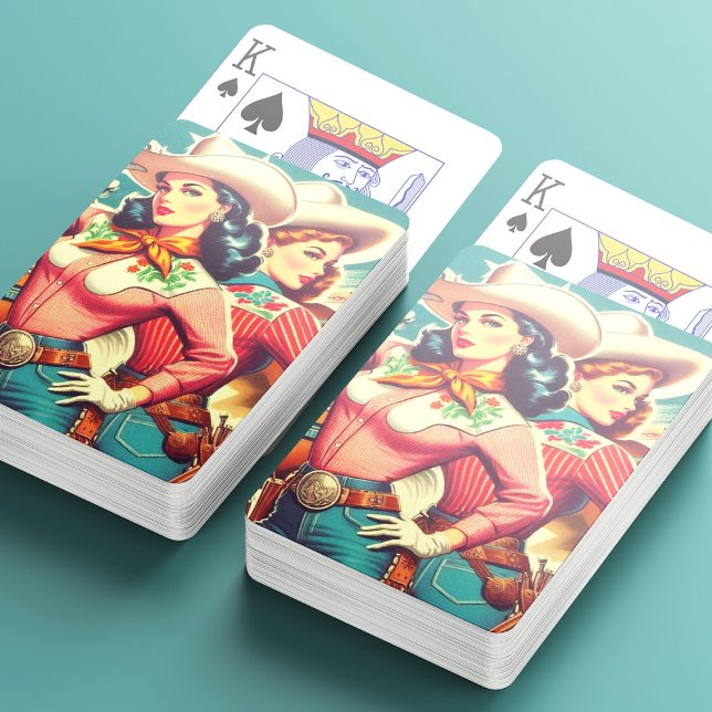 Retro Cowgirls Pin-ups Playing Cards (Creator Uploaded)