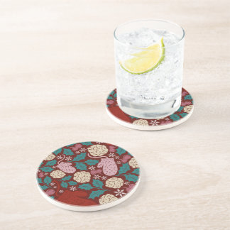 Retro Cozy Christmas Charm Pattern Coaster