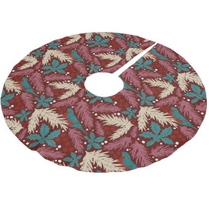 Retro Cozy Christmas Pattern Brushed Polyester Tree Skirt