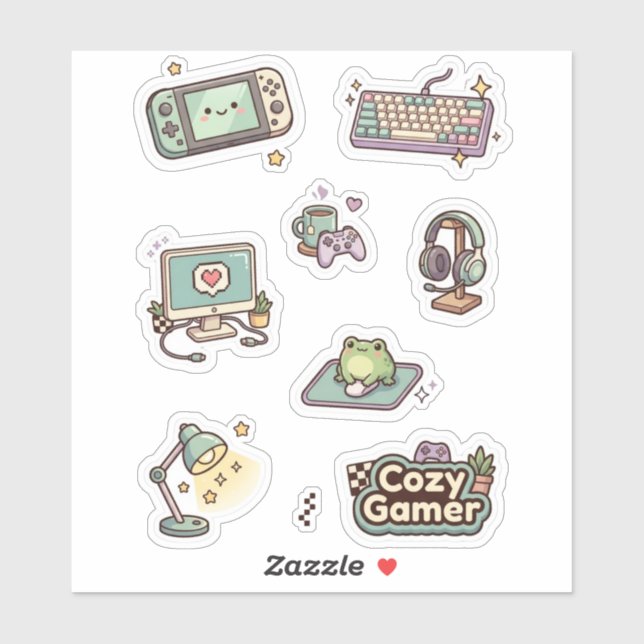 Retro Cozy Gamer Desk Sticker Sheet (Sheet)