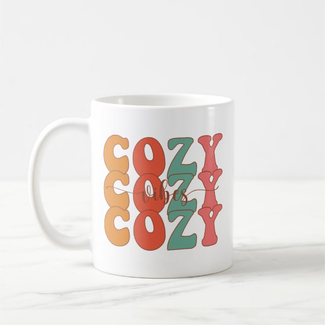 Retro Cozy Vibes Fall Coffee Mug (Left)