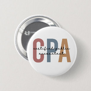 Retro CPA Certified Public Accountant 2 Inch Round Button