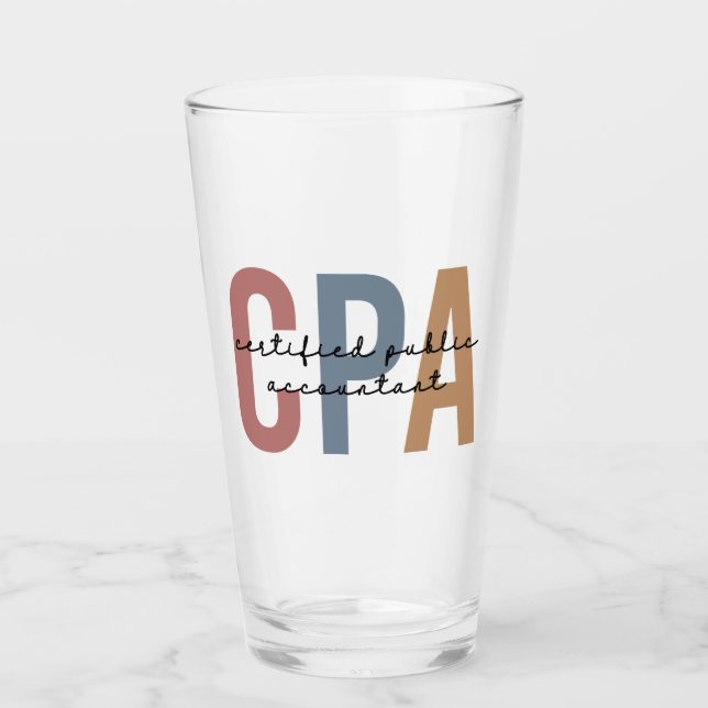 Retro CPA Certified Public Accountant Glass (Front)