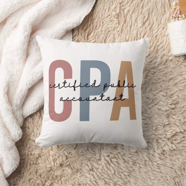 Retro CPA Certified Public Accountant Throw Pillow (Blanket)