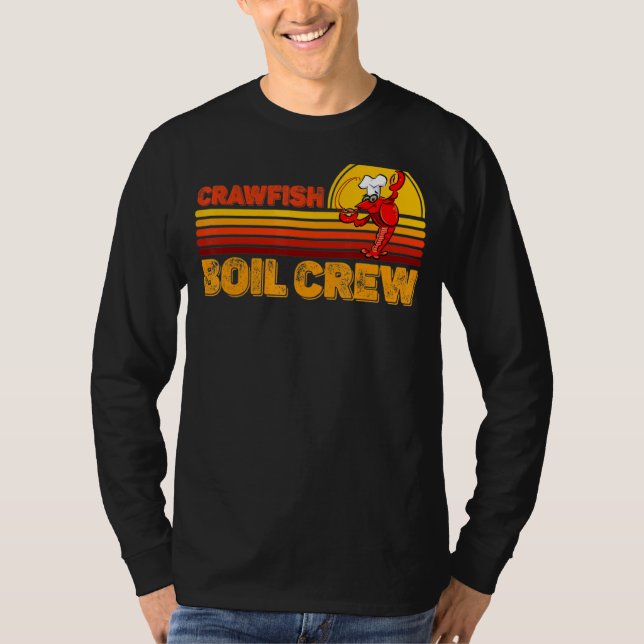 Retro Crawfish Boil Crew  Crayfishcrawdadmudbug T-Shirt (Front)