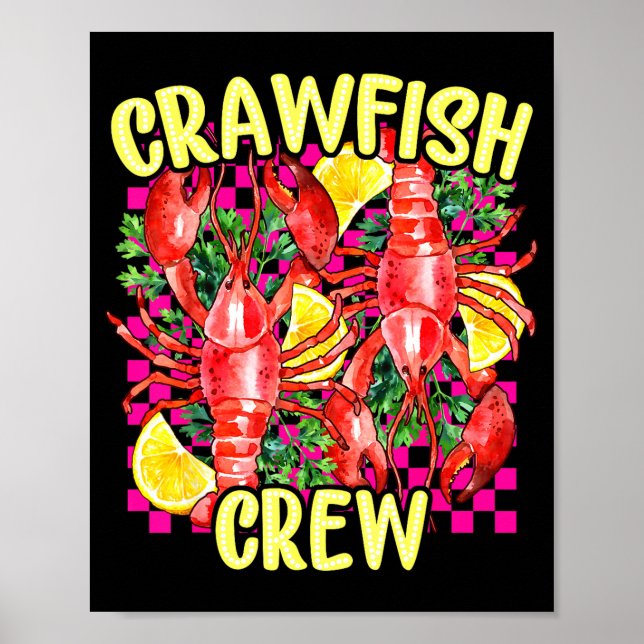 Retro Crawfish Crew Cajun Boil Season For Men Wome Poster (Front)