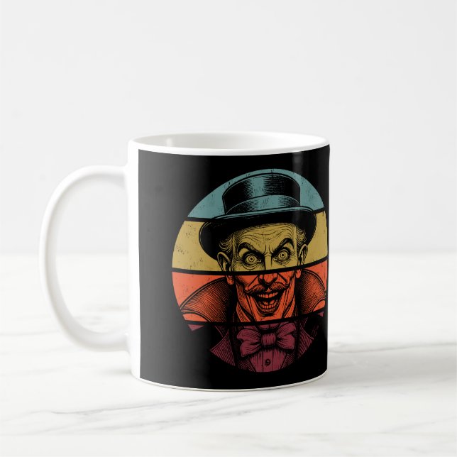 Retro Crazed Face Illusionist Coffee Mug (Left)