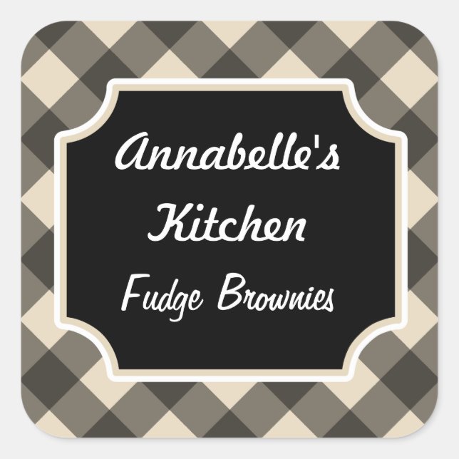 Retro Cream Black Kitchen Stickers (Front)