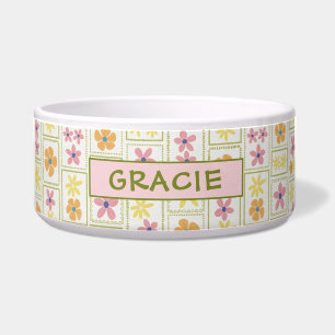 Retro Cream Patchwork Floral Custom Large Dog