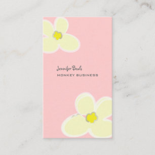 RETRO CREAM PLUMERIAS/DIY BACKGROUND COLOR BUSINESS CARD