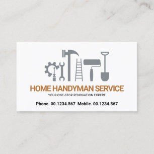 Retro Creative Handyman Tools Motif Builder Business Card