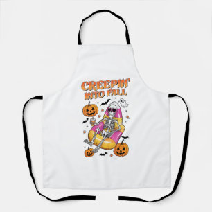 Retro Creepin into Fall Halloween Apron