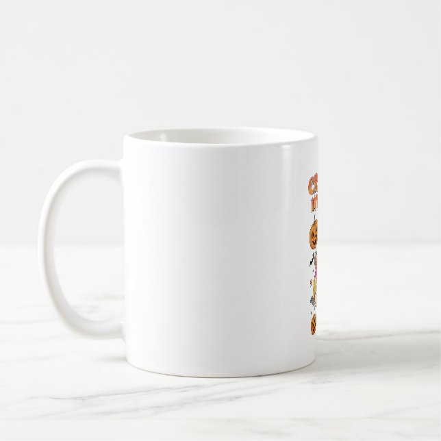 Retro Creepin into Fall Halloween Coffee Mug (Left)