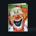 Retro Creepy Clown Birthday Card<br><div class="desc">Custom restored,  high quality vintage clown image.</div>