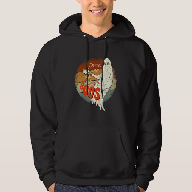 Retro Creepy Halloween Ghost Tee Im Just Here For  (Front)