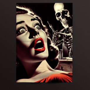 Retro Creepy Pulp Girl Tissue Paper