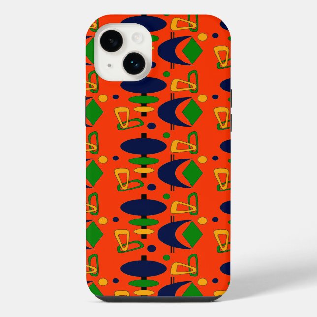 Retro Crescent Totem Shapes iPhone Case (Back)