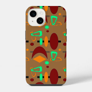 Retro Crescent Totem Shapes iPhone 14 Case