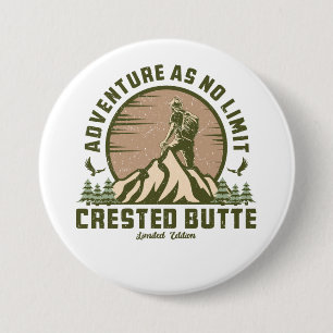 Retro Crested Butte Hike Sunset T-Shirt 3 Inch Round Button