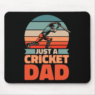 Retro Cricket Father - Vintage Cricketer Just A Cr Mouse Pad