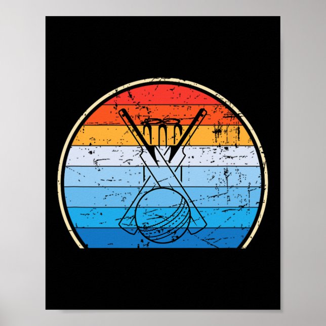 Retro Cricket  Poster (Front)