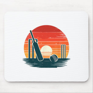 Retro Cricket T Cricketer Tsman Bowler Mouse Pad