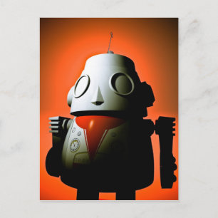 Retro Cropped Toy Robot 01 Postcard