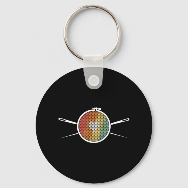 Retro Cross Stich Keychain (Front)