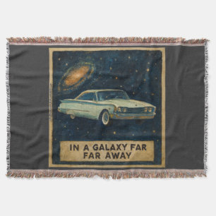 Retro Cruiser in Deep Space  Throw Blanket
