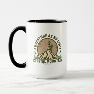 Retro Crystal Mountain Hike Sunset T-Shirt Mug