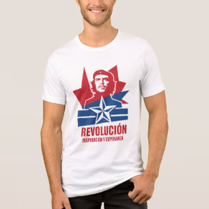 Retro Cuban Poster Style  – Red, Blue & White Grap Tri-Blend Shirt