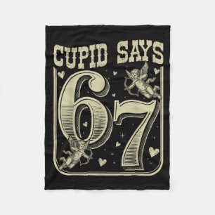 Retro Cud Says 67 Funny 67 Valentine Couple Matchi Fleece Blanket